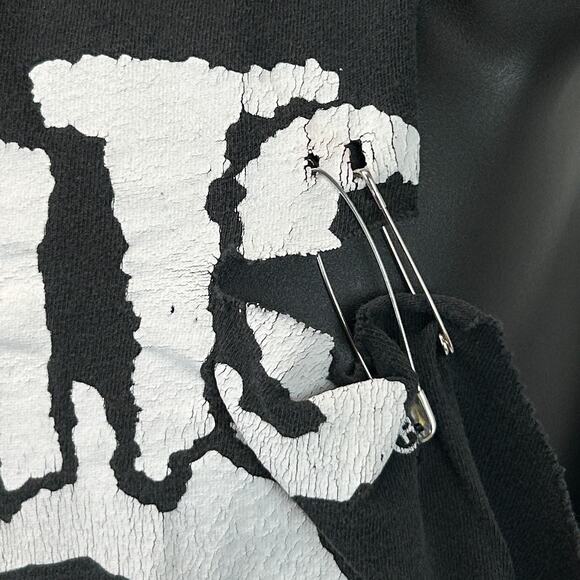 Distressed Misfits Sleeveless T Shirt Mens L Large The Crimson Ghost Skull Black - Picture 4 of 8